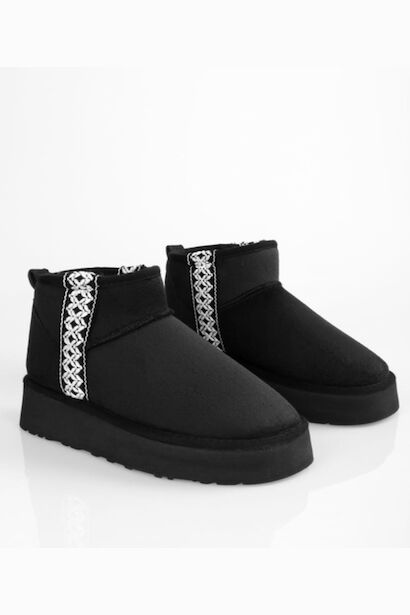 Teel Içi Kürklü Mini Süet Kışlık Taban Bot & Bootie 