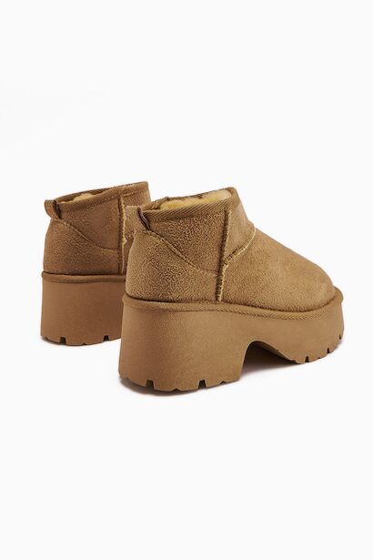 Classic Ultra Mini New Heights Kısa Bilek Içi Kürklü Platform Taban Günlük Bot  Camel 4