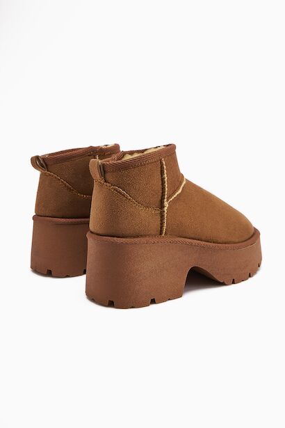 Classic Ultra Mini New Heights Kısa Bilek Içi Kürklü Platform Taban Günlük Bot  Taba 4