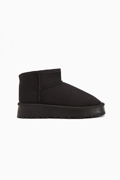 Teel Içi Kürklü Mini Süet Kışlık Taban Bot & Bootie 
