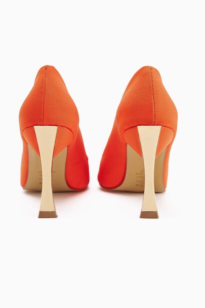 Stiletto Kadın Topuklu Ayakkabı Konforlu Vegan Deri Günlük Ve Özel Gün  Turuncu 6