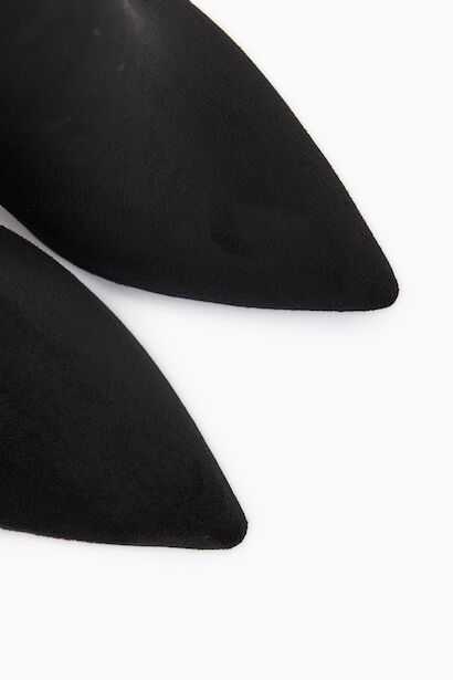 Sivri Burun İnce Altin Topuk Bot  Siyah 4